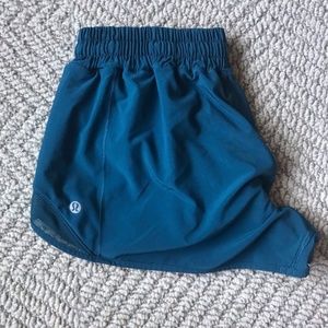 Lululemon Teal Blue Hotty Hot Running Shorts 8